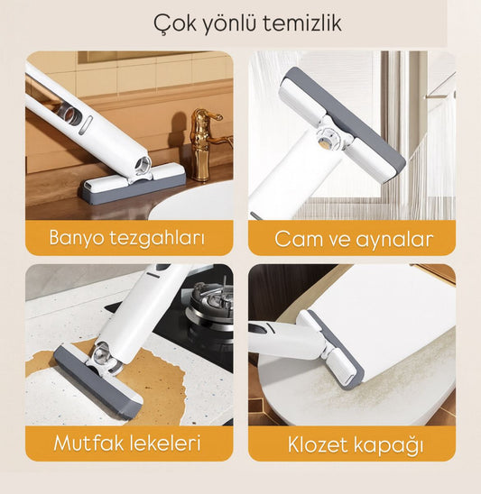 CleanBax® Çok Amaçlı Profesyonel Mini Mop & Fırça – Cam & Fayans Temizleyici